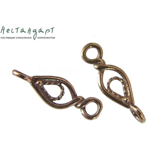 Коннектор Filigree Links Patina Copper 17х6 мм