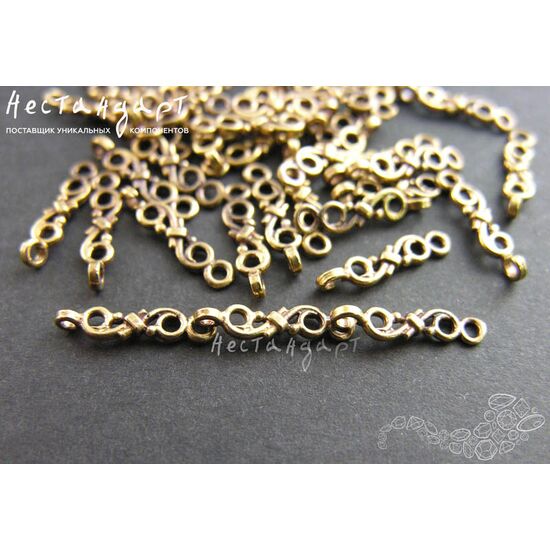 Коннектор Chain Patina Bronze 15х3,5 мм, изображение 4