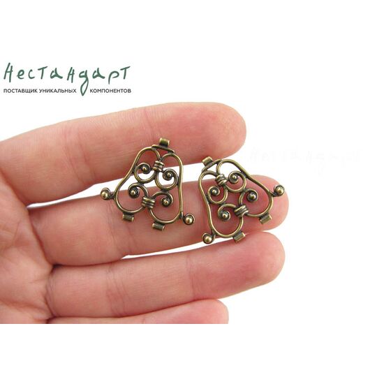 Коннектор Ornament Patina Bronze 23х25 мм, изображение 3