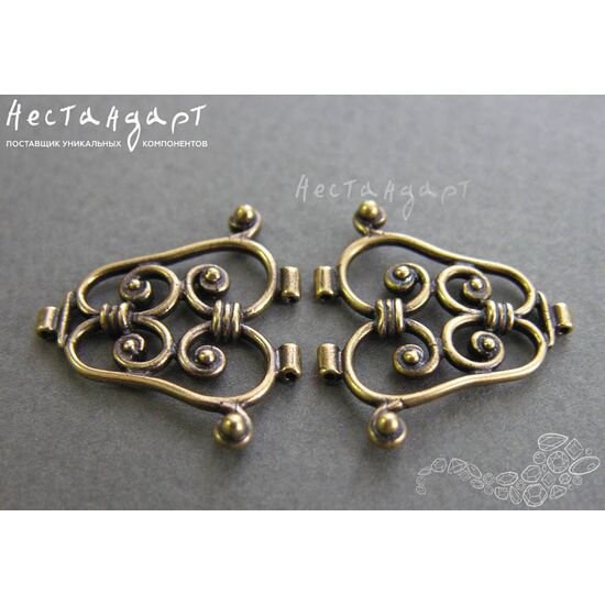 Коннектор Ornament Patina Bronze 23х25 мм, изображение 4