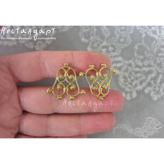 Коннектор Ornament латунь 23х25 мм, изображение 3