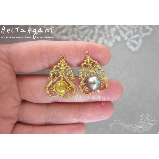 Коннектор Filigree Love латунь 27х19 мм, изображение 2