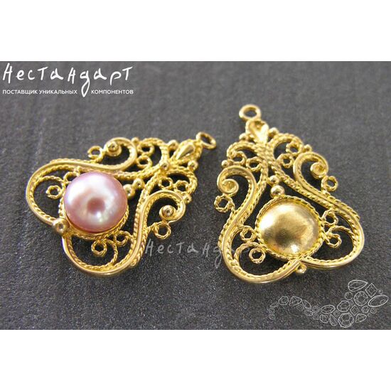 Коннектор Filigree Love латунь 27х19 мм, изображение 3