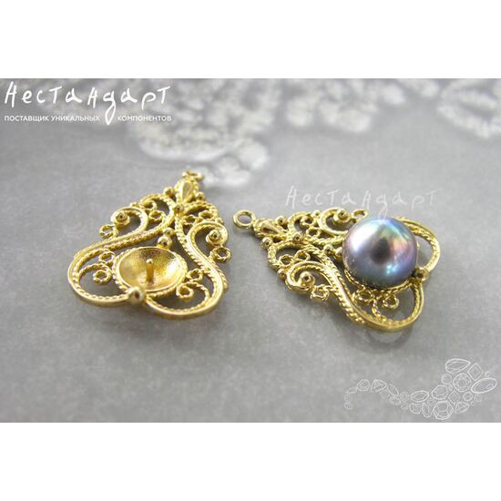 Коннектор Filigree Love латунь 27х19 мм, изображение 4