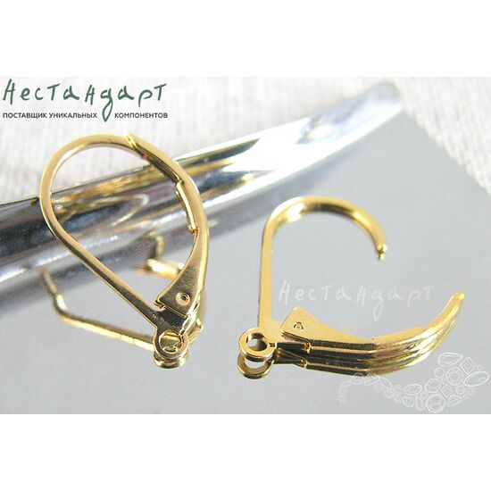 Швензы с французским замком French Loop латунь 17х10 мм (пара), изображение 3