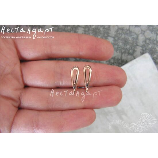 Швензы Clear Drop Rose Gold Plated 16х5 мм (пара), изображение 2