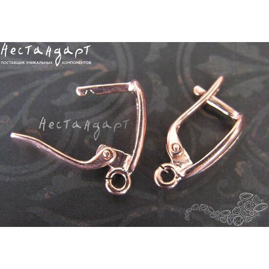 Швензы Clear Drop Rose Gold Plated 16х5 мм (пара), изображение 3