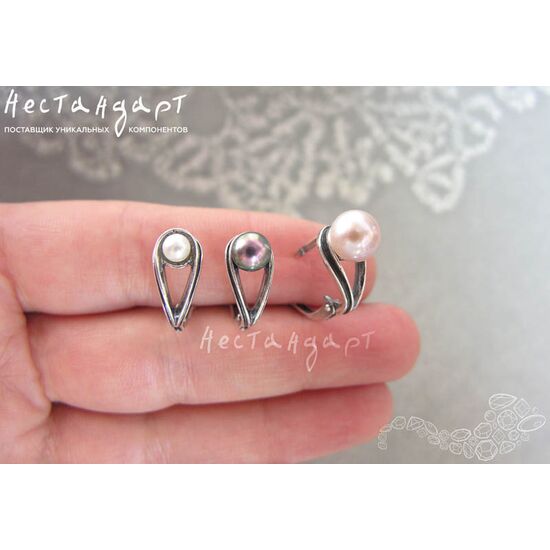 Швензы со штифтом Pretty Silver Plated 15х7 мм (пара), изображение 2