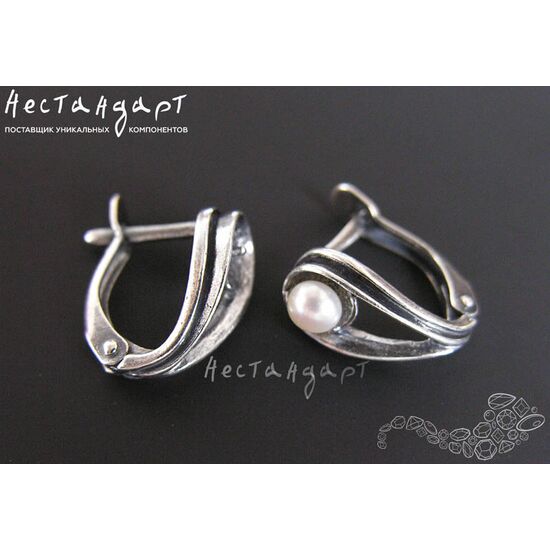 Швензы со штифтом Pretty Silver Plated 15х7 мм (пара), изображение 3