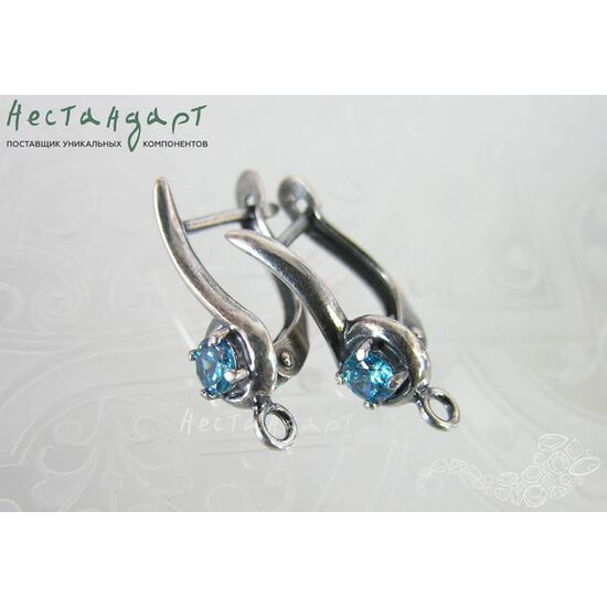 Швензы Melody Aquamarine Silver Plated 22х7 мм (пара), изображение 2
