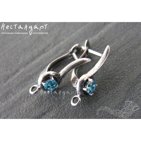 Швензы Melody Aquamarine Silver Plated 22х7 мм (пара), изображение 4