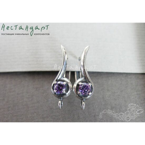 Швензы Melody Amethyst Silver Plated 22х7 мм (пара)