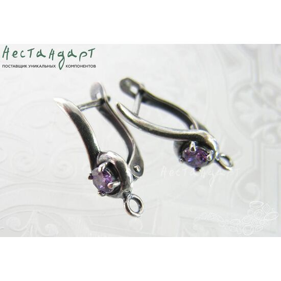 Швензы Melody Amethyst Silver Plated 22х7 мм (пара), изображение 2