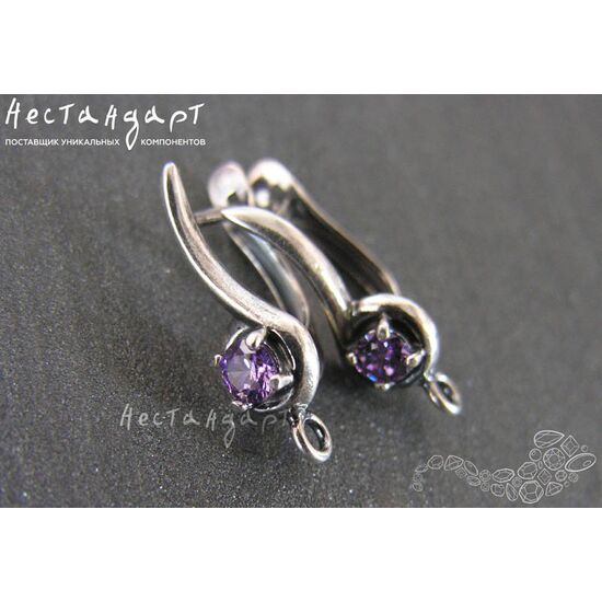 Швензы Melody Amethyst Silver Plated 22х7 мм (пара), изображение 4