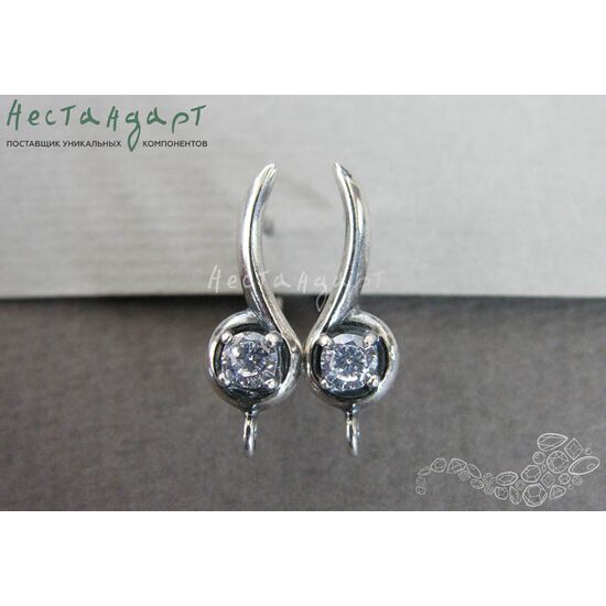 Швензы Melody Fianit Silver Plated 22х7 мм (пара)