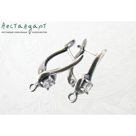 Швензы Melody Fianit Silver Plated 22х7 мм (пара), изображение 3