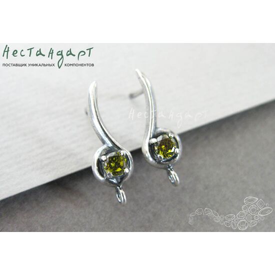 Швензы Melody Olive Silver Plated 22х7 мм (пара)