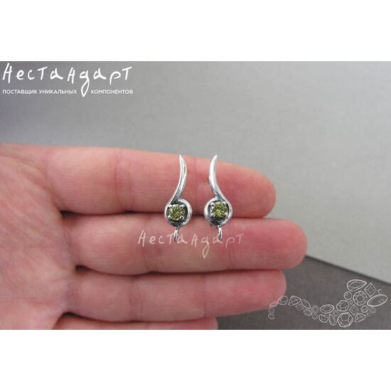 Швензы Melody Olive Silver Plated 22х7 мм (пара), изображение 2