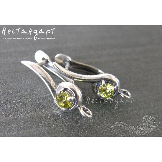 Швензы Melody Olive Silver Plated 22х7 мм (пара), изображение 4