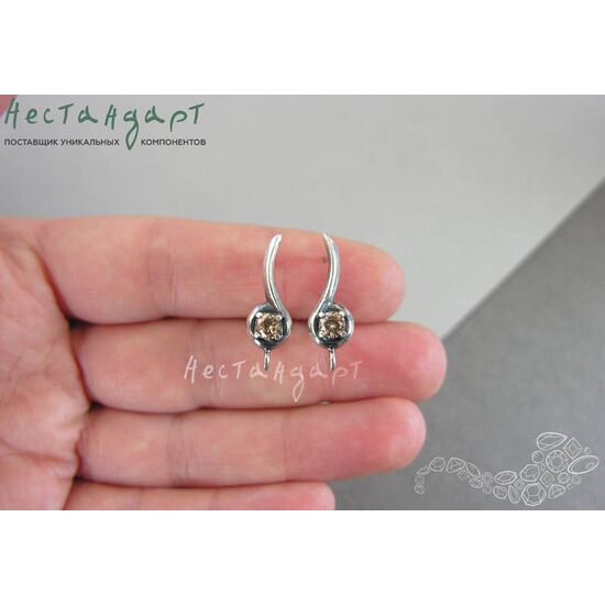 Швензы Melody Champagne Silver Plated 22х7 мм (пара), изображение 2