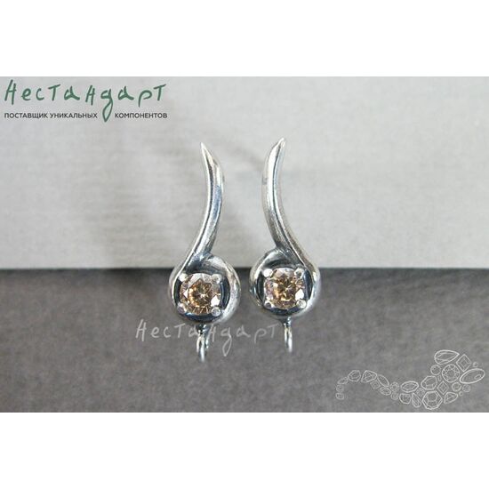 Швензы Melody Champagne Silver Plated 22х7 мм (пара), изображение 4