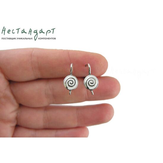 Швензы Fortune White Enamel Silver Plated 17х8 мм (пара), изображение 2