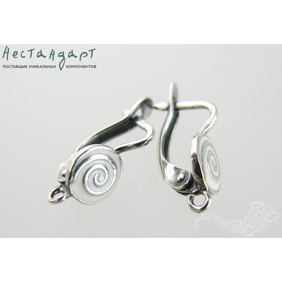 Швензы Fortune White Enamel Silver Plated 17х8 мм (пара), изображение 4