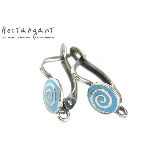 Швензы Fortune Blue Enamel Silver Plated 17х8 мм (пара)