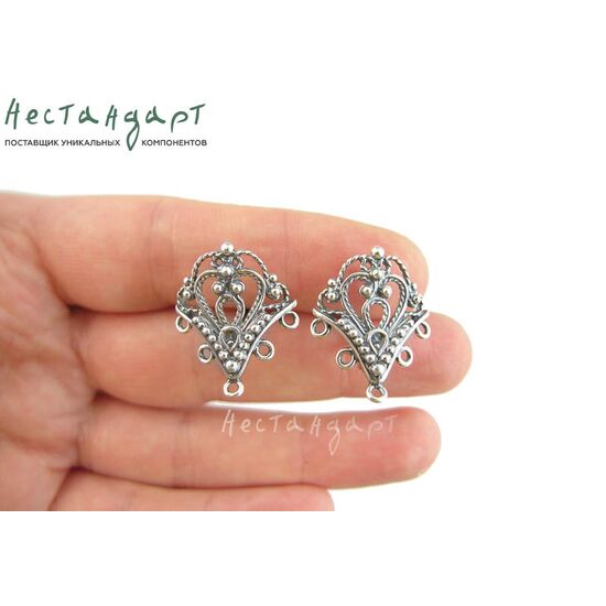 Швензы Diadem Five Loops Silver Plated 22х18 мм (пара), изображение 2