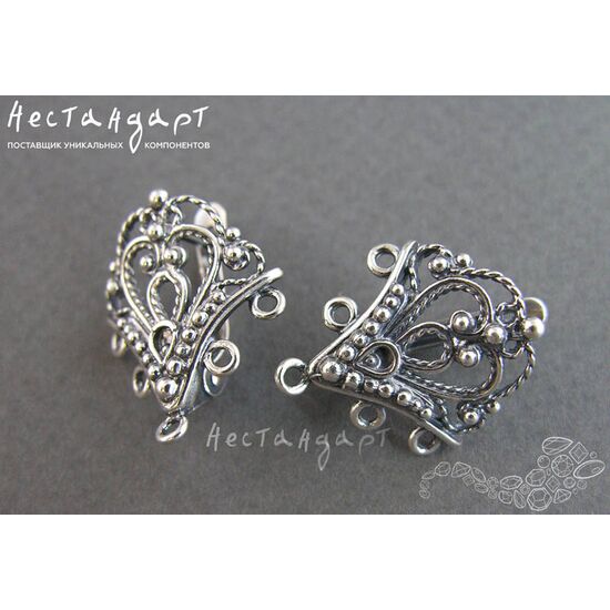 Швензы Diadem Five Loops Silver Plated 22х18 мм (пара), изображение 3