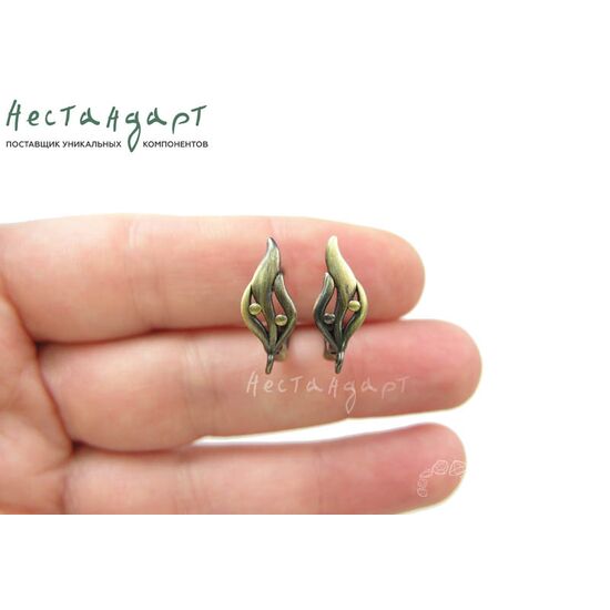 Швензы Forest Flower Lacquer Bronze 18х7 мм (пара), изображение 2