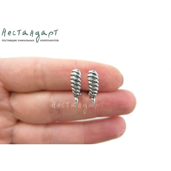 Швензы Twisted Silver Plated 17х5 мм (пара), изображение 2