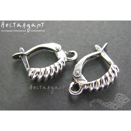 Швензы Twisted Silver Plated 17х5 мм (пара), изображение 3