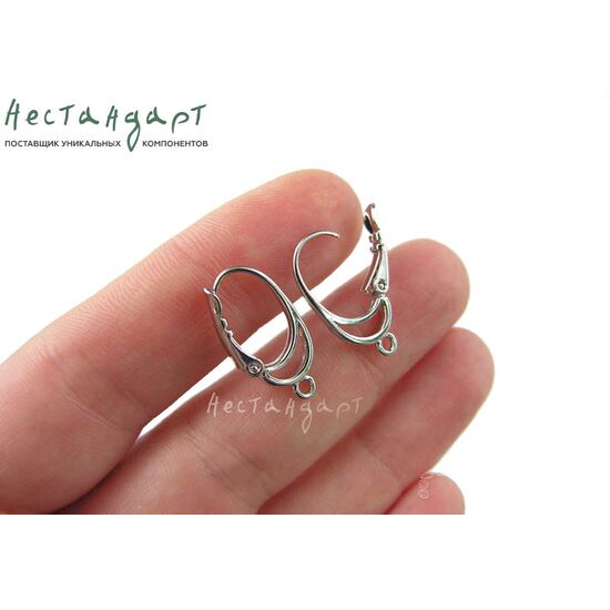 Швензы Manhattan Rhodium Plated 20х11 мм (пара), изображение 2