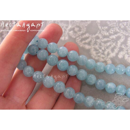Берилл-аквамарин натуральный Smooth Ball 8,5 мм (уп.10 шт.), изображение 2