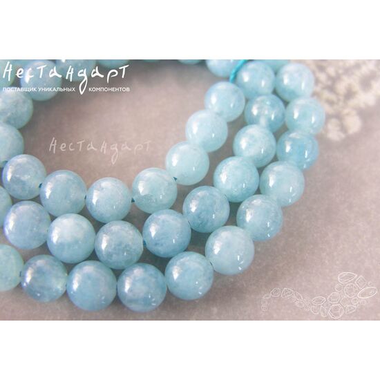 Берилл-аквамарин натуральный Smooth Ball 8,5 мм (уп.10 шт.), изображение 4