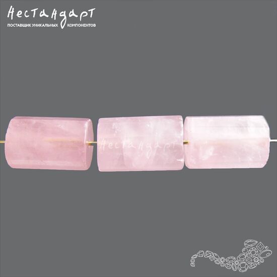Кварц розовый натуральный Cylinder 14x10 мм, изображение 3