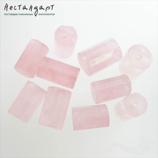 Кварц розовый натуральный Cylinder 14x10 мм, изображение 4