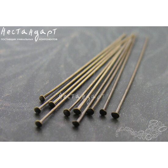 Пин со шляпкой Antique Bronze 30х0,45 мм (уп. 10 шт.), изображение 2