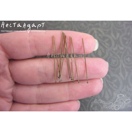 Пин со шляпкой Antique Bronze 30х0,45 мм (уп. 10 шт.), изображение 3