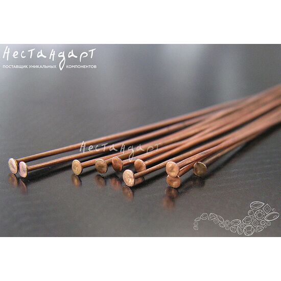 Пин со шляпкой Antique Copper 82х0,8 мм (уп. 10 шт.)