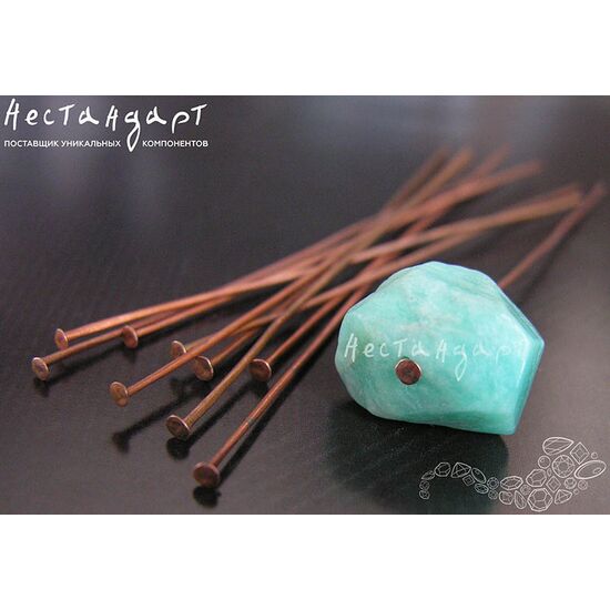 Пин со шляпкой Antique Copper 82х0,8 мм (уп. 10 шт.), изображение 2