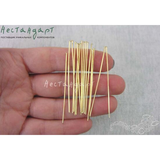 Пин со шляпкой Gold Plated 50х0,7 мм (уп. 9 шт), изображение 3