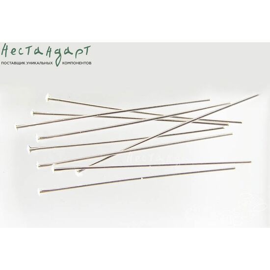 Пин со шляпкой Sterling Silver 25х0,35 мм (уп. 10 шт.), изображение 2