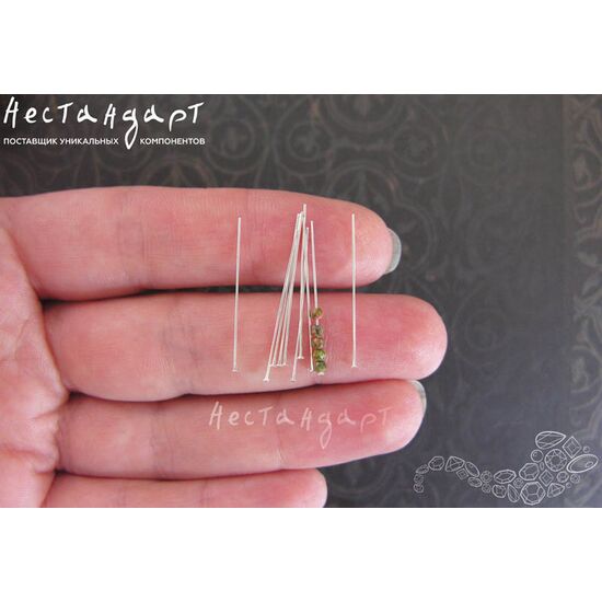 Пин со шляпкой Sterling Silver 25х0,35 мм (уп. 10 шт.), изображение 3