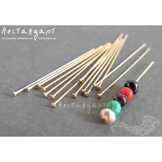 Пин со шляпкой Gold Filled 25х0,41 мм