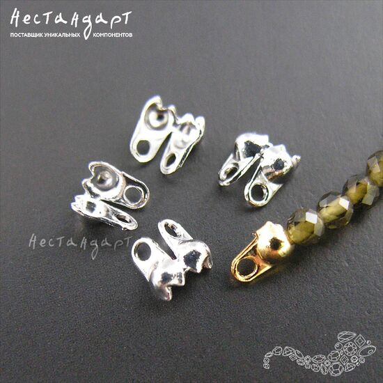 Каллот для узла Rhodium Plated 4 мм (уп. 10 шт.), изображение 2