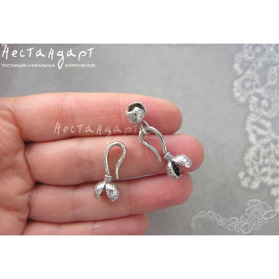 Замок-крючок с концевиком Callot Sterling Silver 23х7 мм, изображение 2