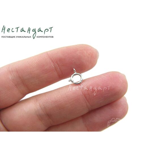 Замок-кольцо Шпрингельный Sterling Silver Rhodium Plated 6 мм, изображение 2