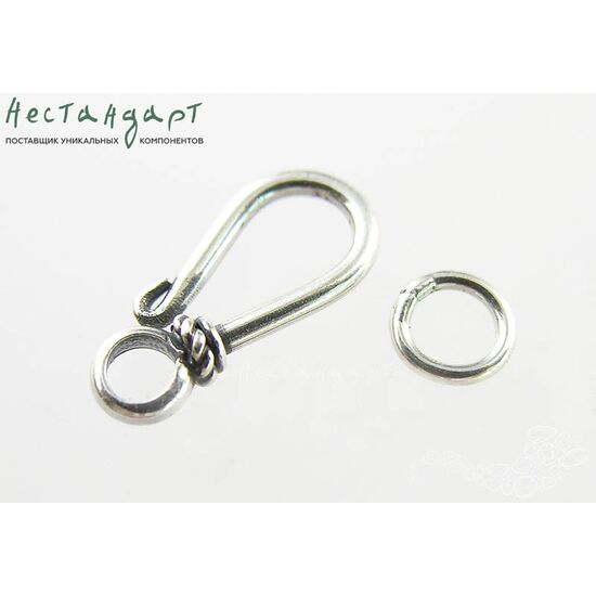 Замок-крючок Hook Sterling Silver 19х7 мм, изображение 2